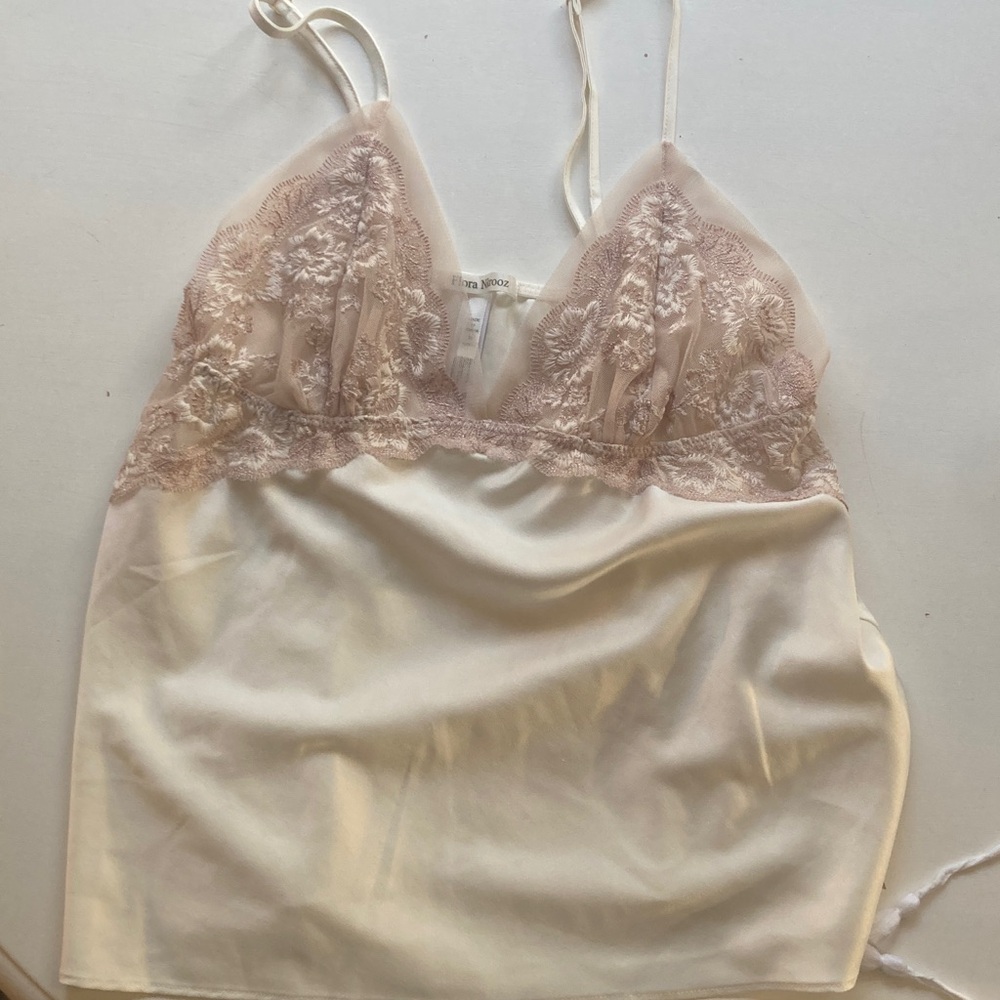 Lace embroidered satin camisole size medium.